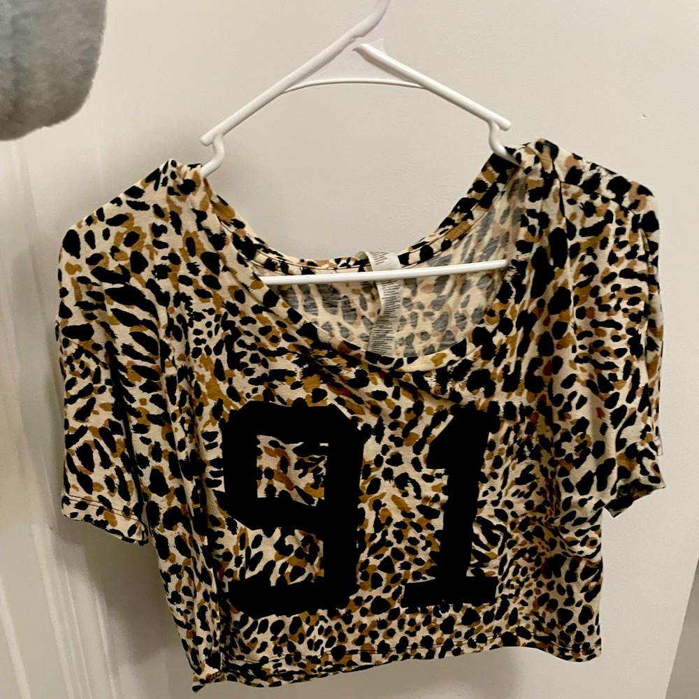 Cheetah print cop top